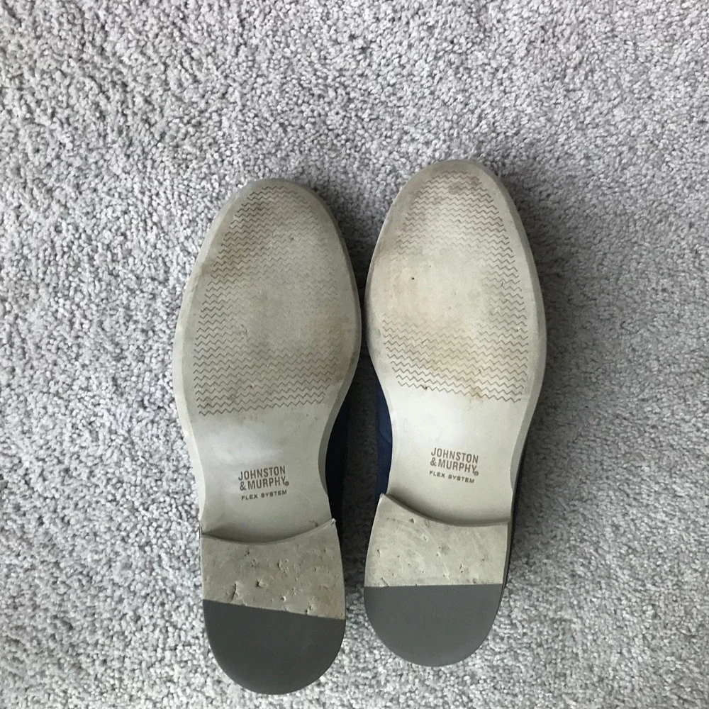 Johnston & Murphy Men's Blue Suede Ellington Tassel Tuxedo Loafers Size 12